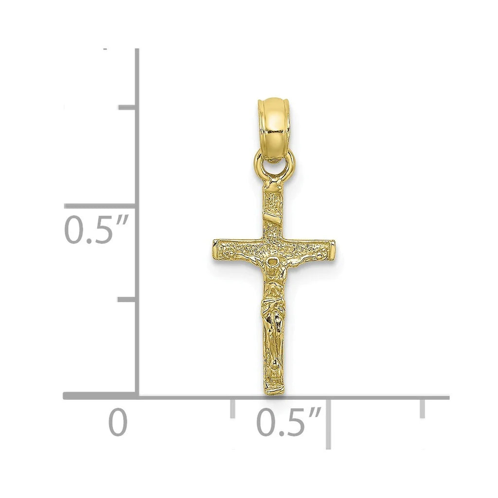10k Gold Mini Crucifix Pendant Necklace P95564