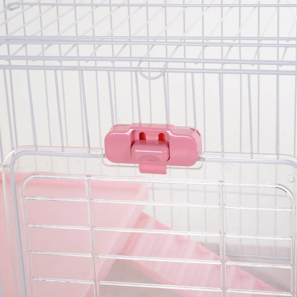 Pink Small Animal Habitat Cage with Wheels U830