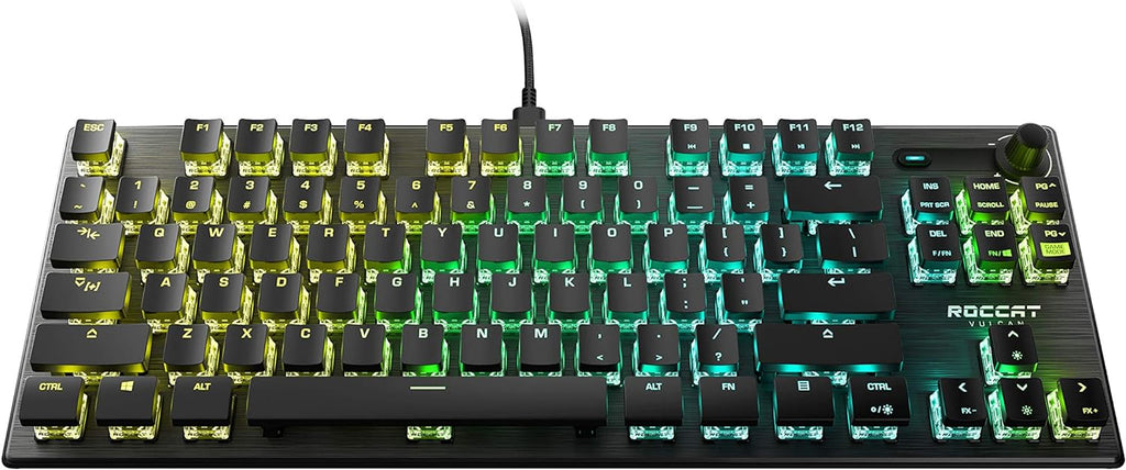 Black Tenkeyless Linear Optical Gaming Keyboard with Anodized Aluminum Top Plate A97409