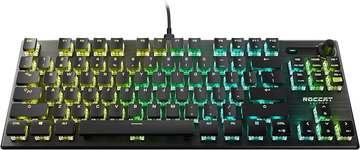 Black Tenkeyless Linear Optical Gaming Keyboard with Anodized Aluminum Top Plate A97409