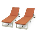 Gray and Orange Acacia Wood Chaise Lounge Set of 2 R40636