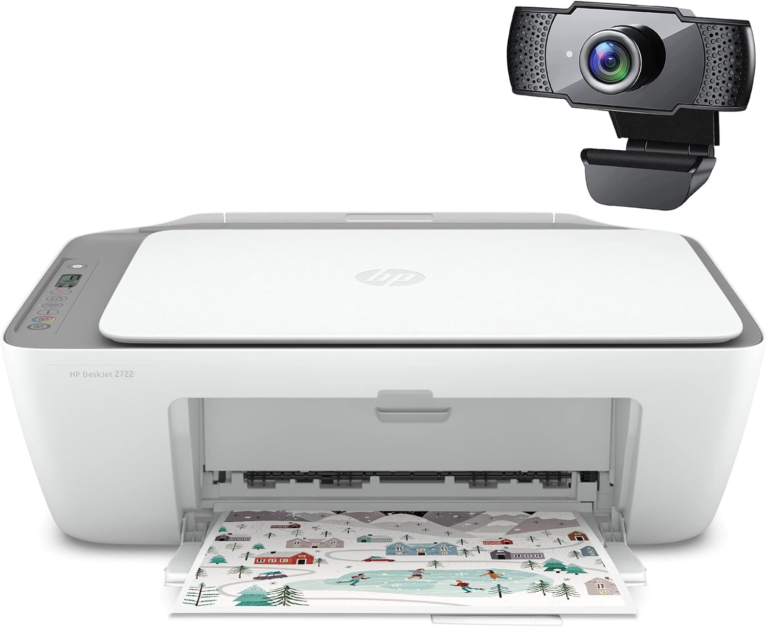 HP DeskJet 2722 All-in-One Wireless Color Inkjet Printer, White C41138