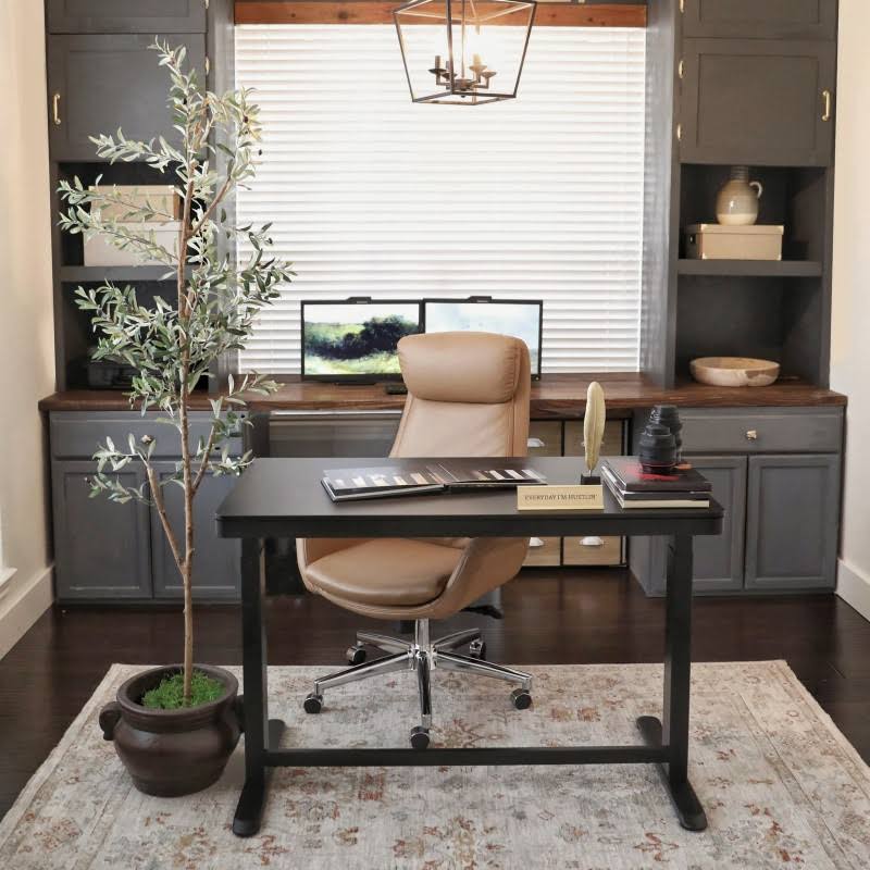 Standing Desk with Drawer Black Chipboard 48 inch Q5311