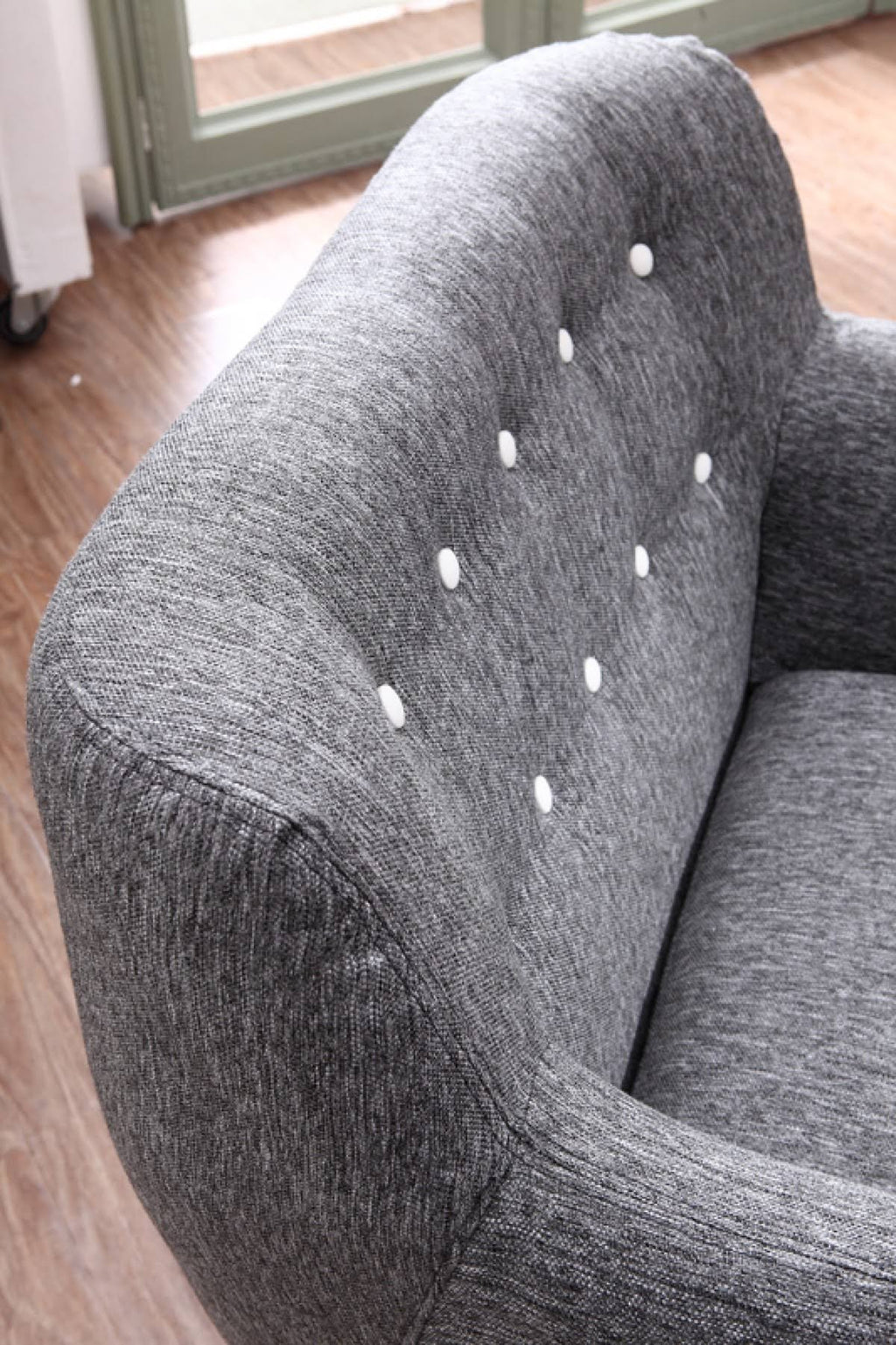 Grey and White Fabric Accent Chair R923656