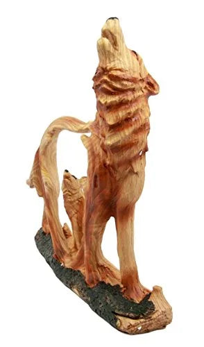 Gray Alpha Wolf Figurine Sculpture I490