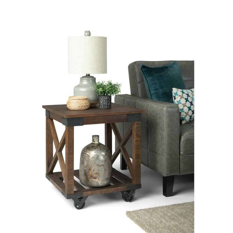 Distressed Brown End Table X819938