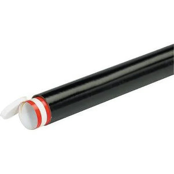 Mailing Tubes with Caps, 3x12, Black, 24/CS W49618