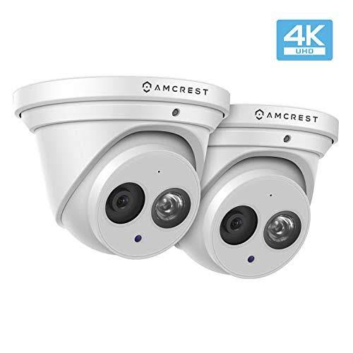 2-Pack Outdoor Security IP Turret PoE Camera, 4K (8MP), 98ft Nightvision, 2.8mm Lens, IP67 Q112914