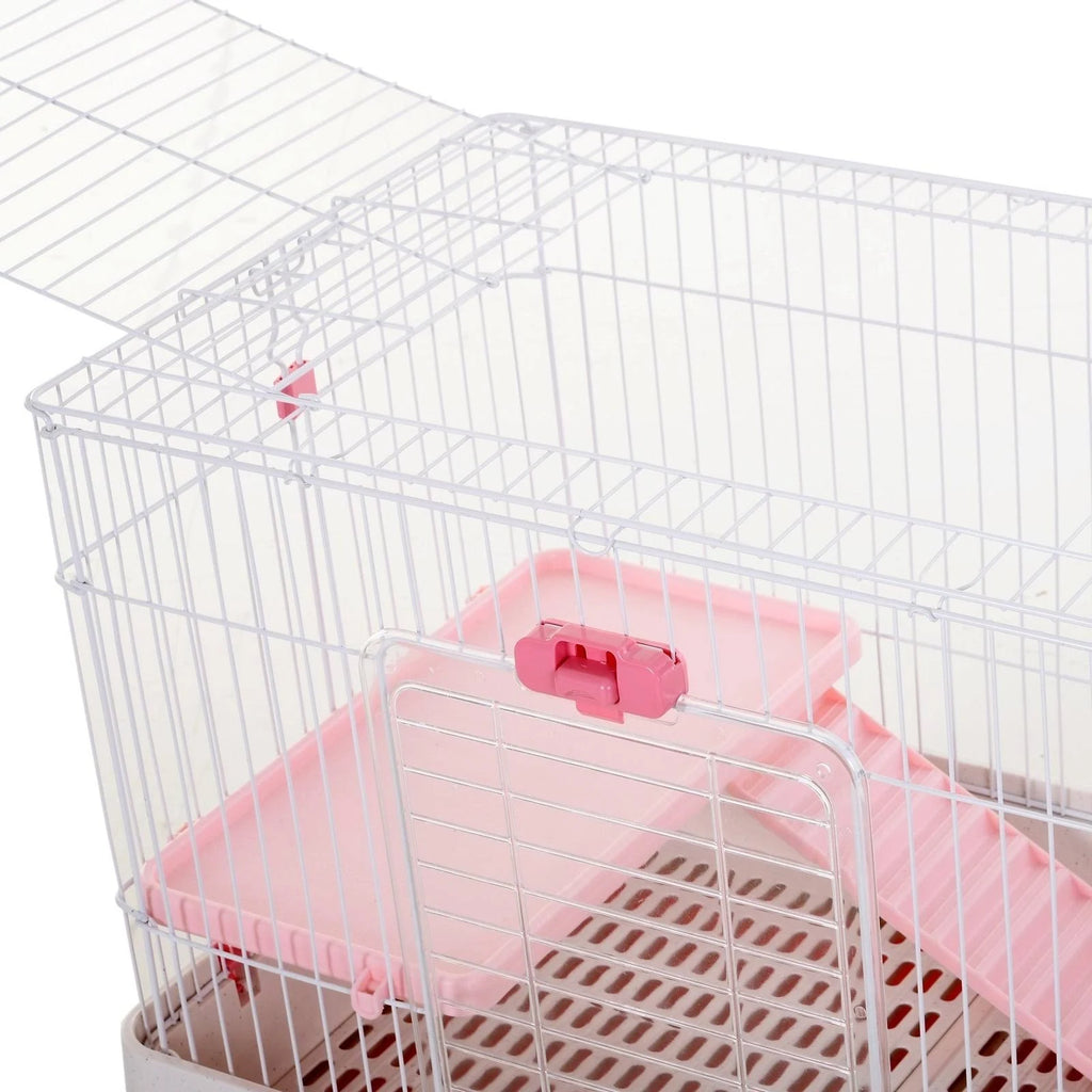 Pink Small Animal Habitat Cage with Wheels U830