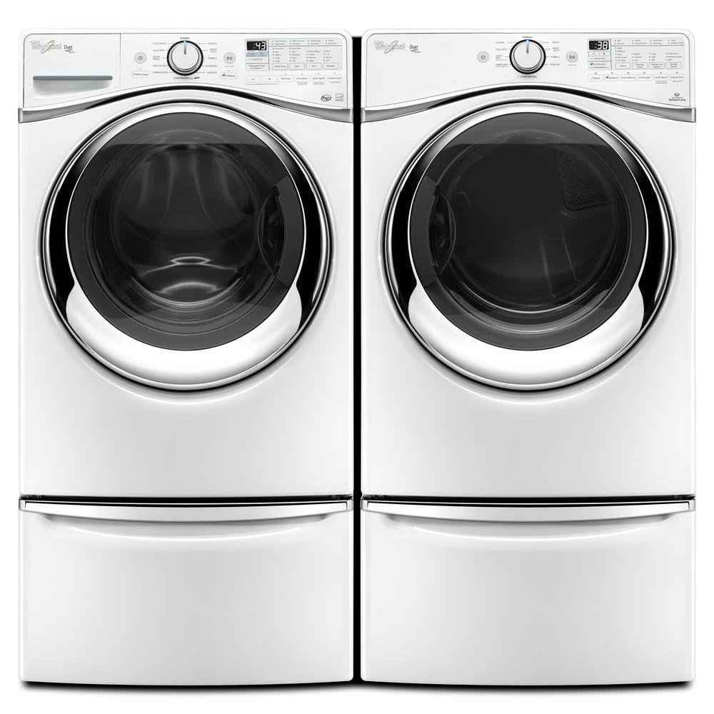 White Laundry Pedestal with Storage Drawer B46956