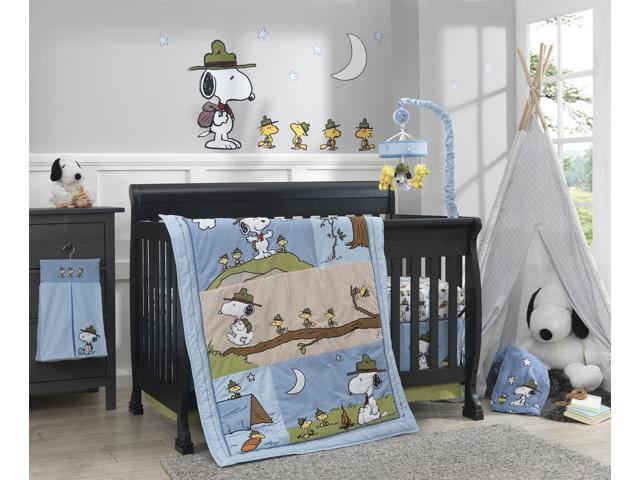 Blue, Beige, Green Campout Lamp with Shade & Bulb P1674