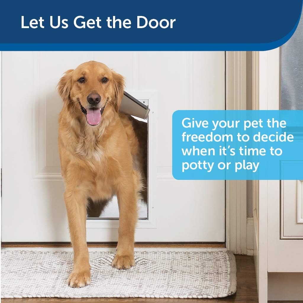 Aluminum Dog Door or Cat Door with Tinted Vinyl Flap and Slide-In Closing Panel J6908