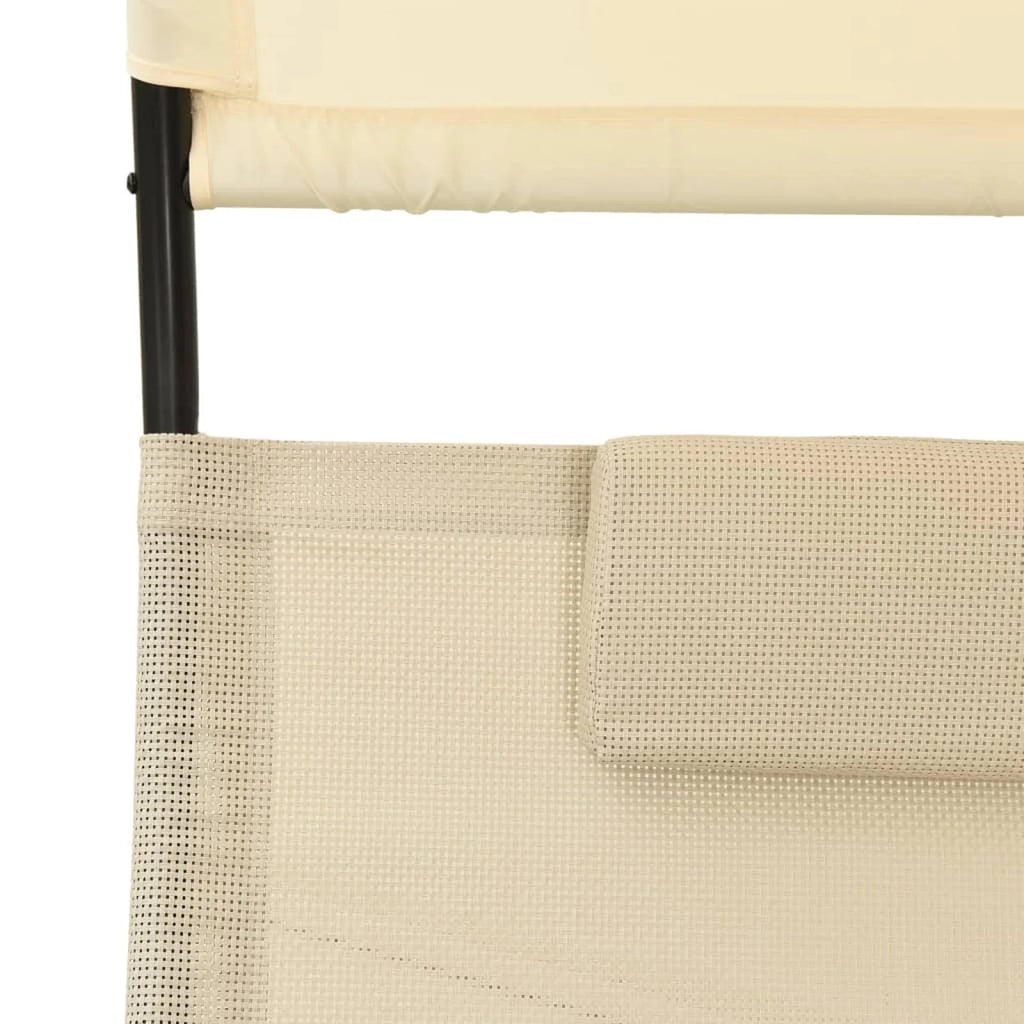 Double Sun Lounger with Canopy Textilene Q180647