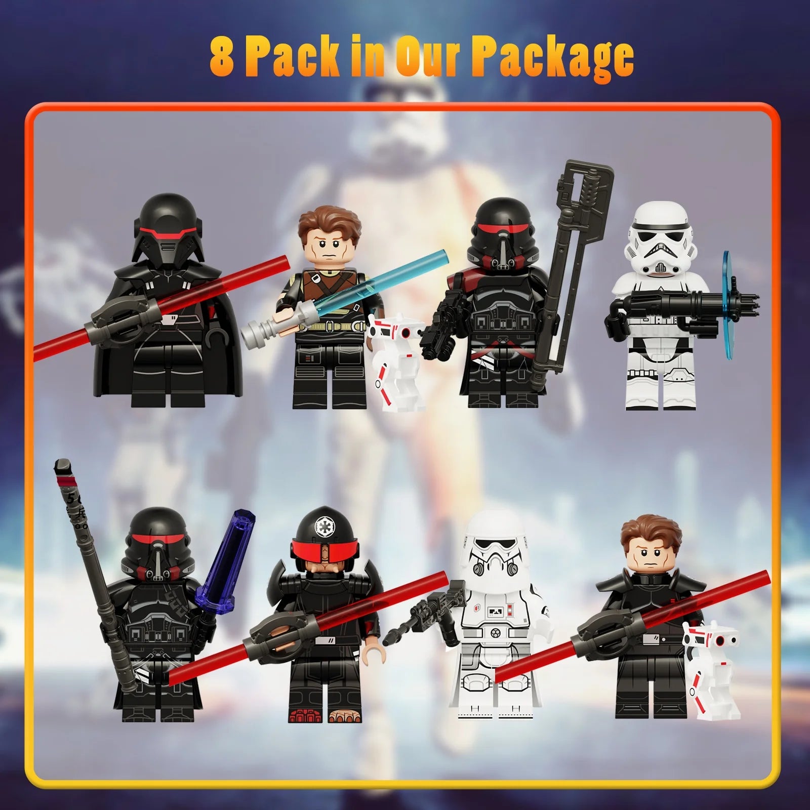 8 Pcs Clone Wars Action Figures Building Blocks Toys Sets R958