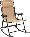 Beige Outdoor Folding Recliner Rocking Chair S819
