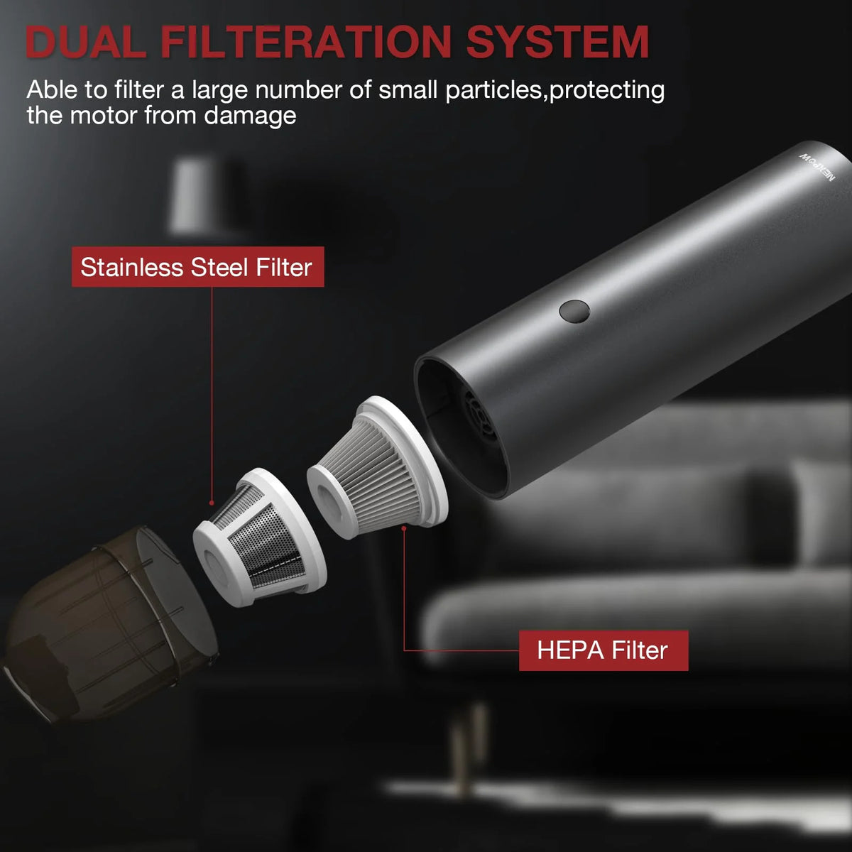 Portable Handheld Car Vacuum with Detachable Power Bank J12287