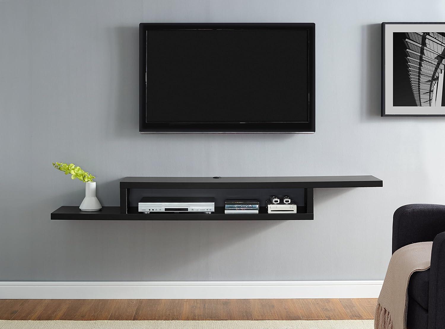 Skyline Walnut Floating Wall Mounted TV Console D474