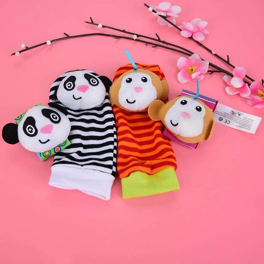 Baby Socks Toys Wrist Rattle and Foot Finder Developmental Early Educational Toys Set (4 PCS) P60586