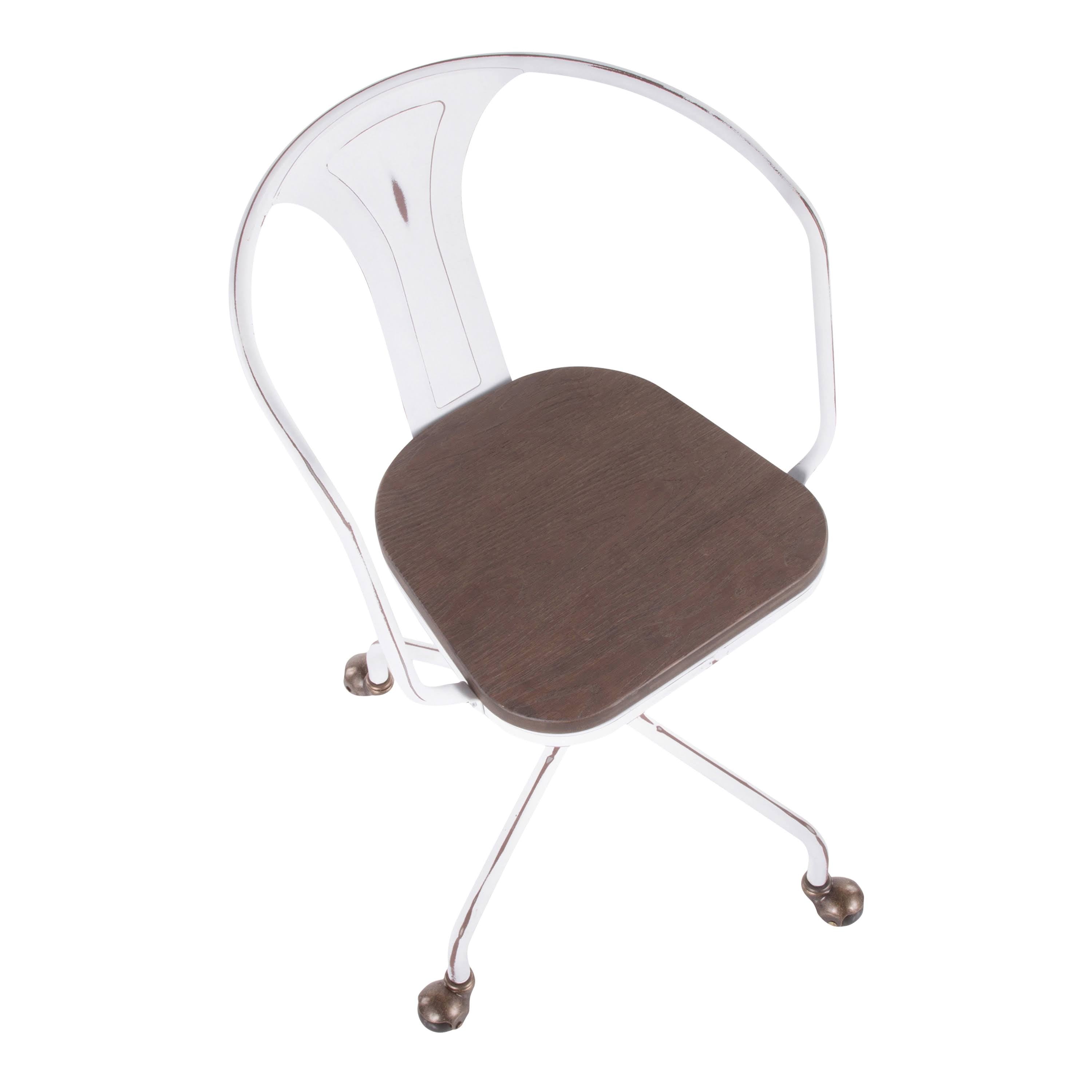 Industrial Task Chair, Espresso/Vintage White H278
