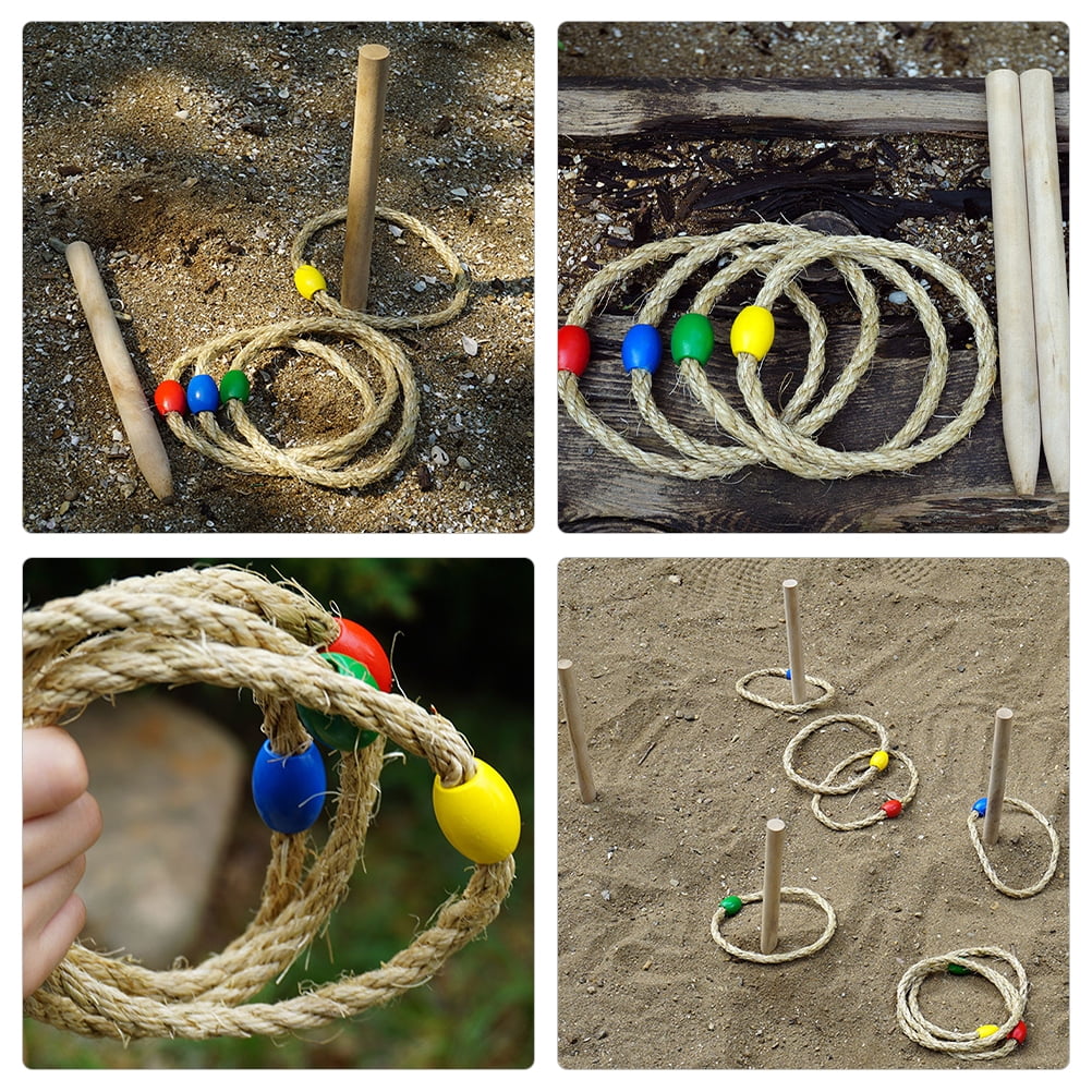6-piece Solid Wood Ring Toss Game Set Q279736