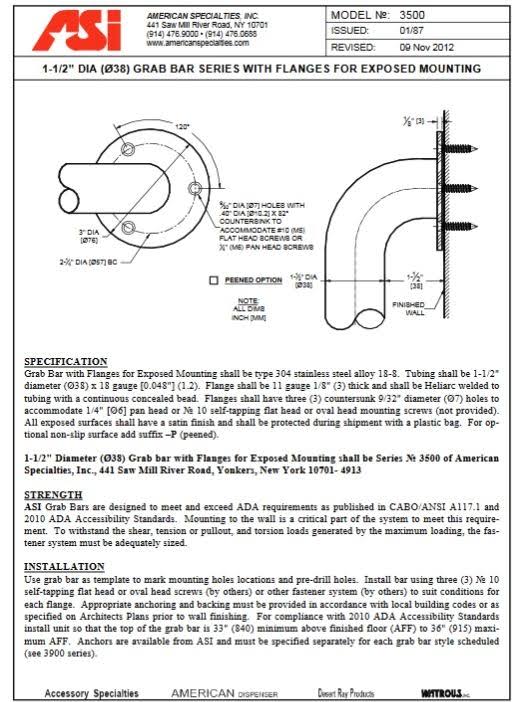 Grab Bars for Restrooms N9495