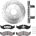 5 Lug Brake Rotors + Ceramic Pads + Clips K1154
