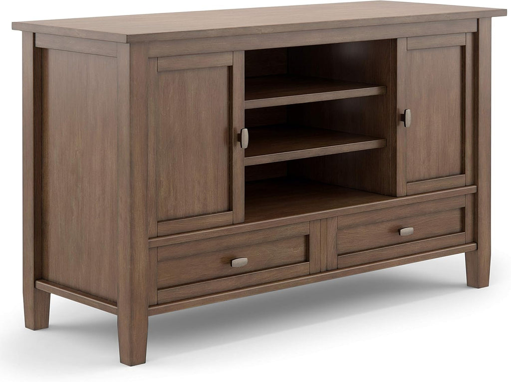 47 inch Solid Wood TV Media Stand in Farmhouse Grey J6086