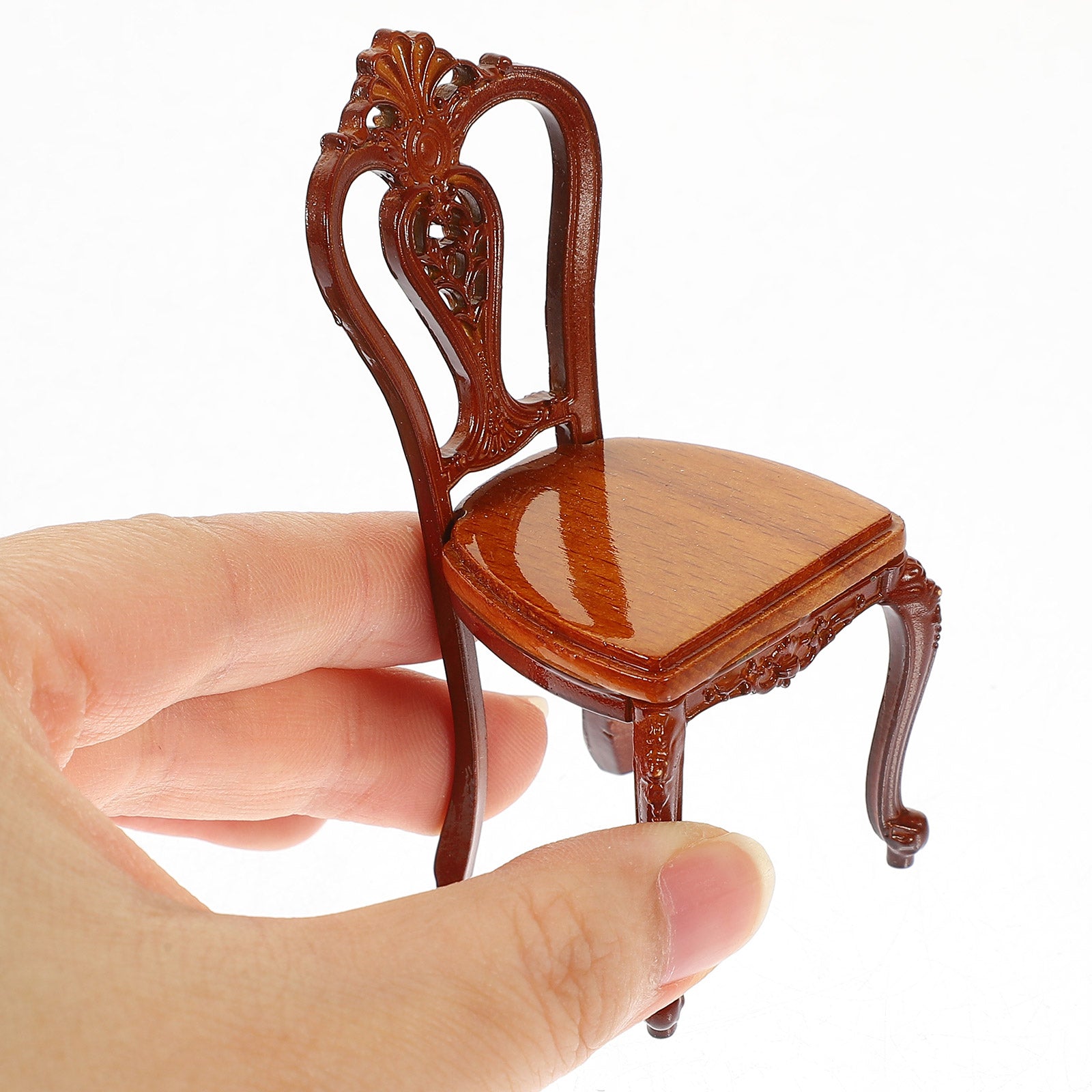 Mini Metal Wooden Chair Ornaments Dollhouse Furniture C87788