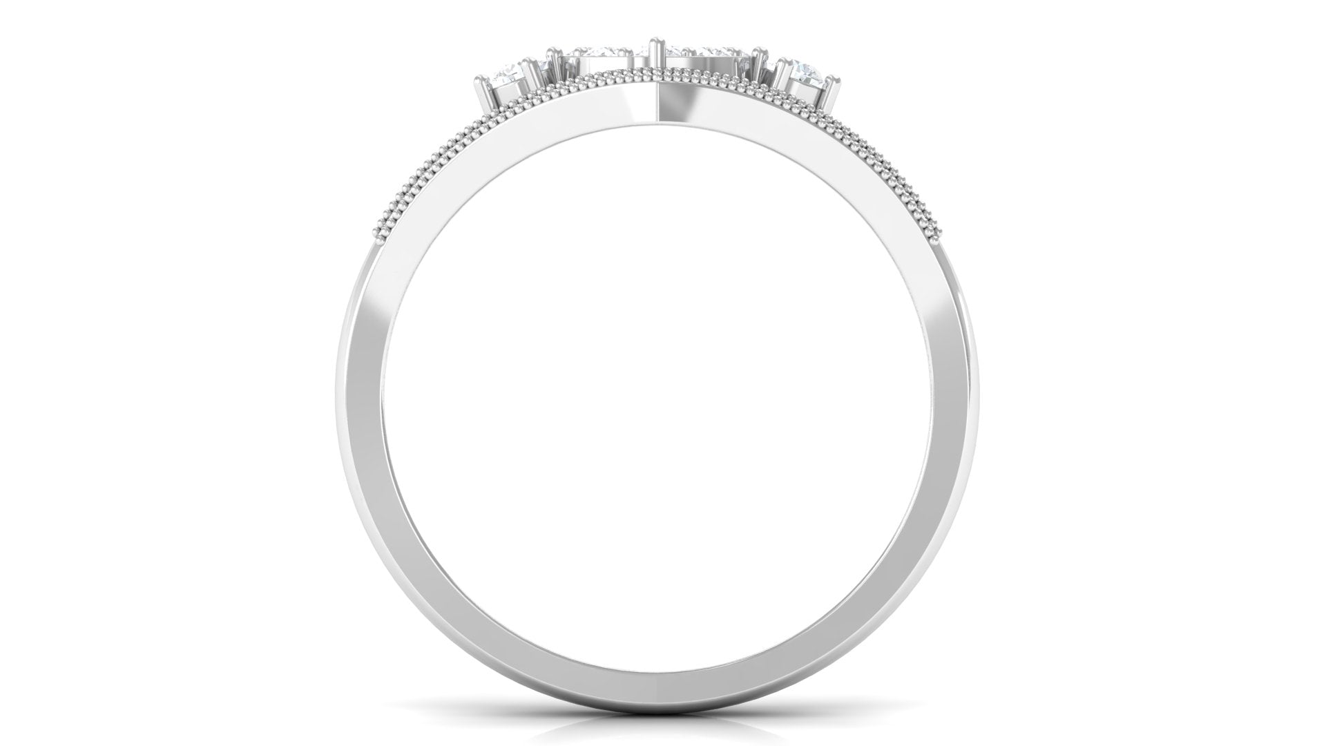 Moissanite Art Deco Engagement Ring, 0.75 CT, 925 Sterling Silver, US 4.00 D96497