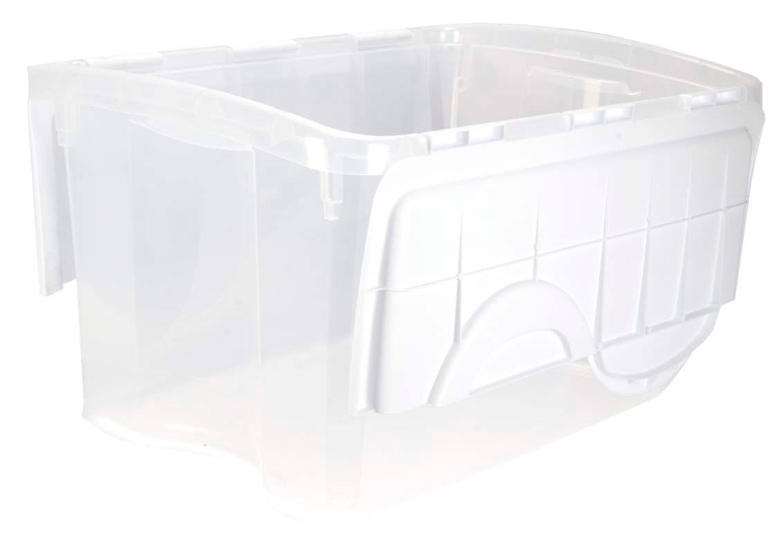 48 Quart Clear Hinged Plastic Storage Container 6 Pack D834