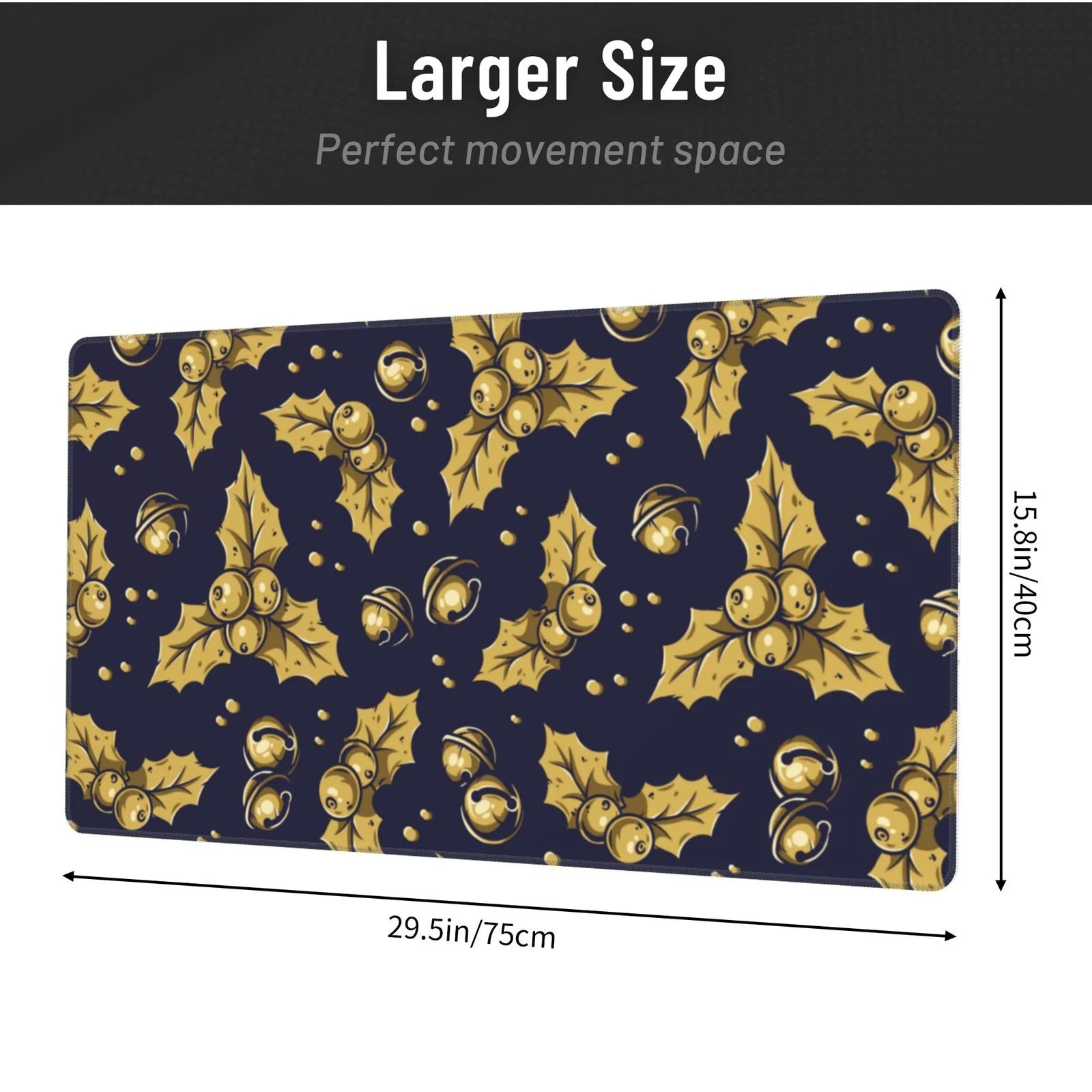 Yellow Bells Prints Non-Slip Gaming Mouse Pad, 15.8"x29.5" U6353