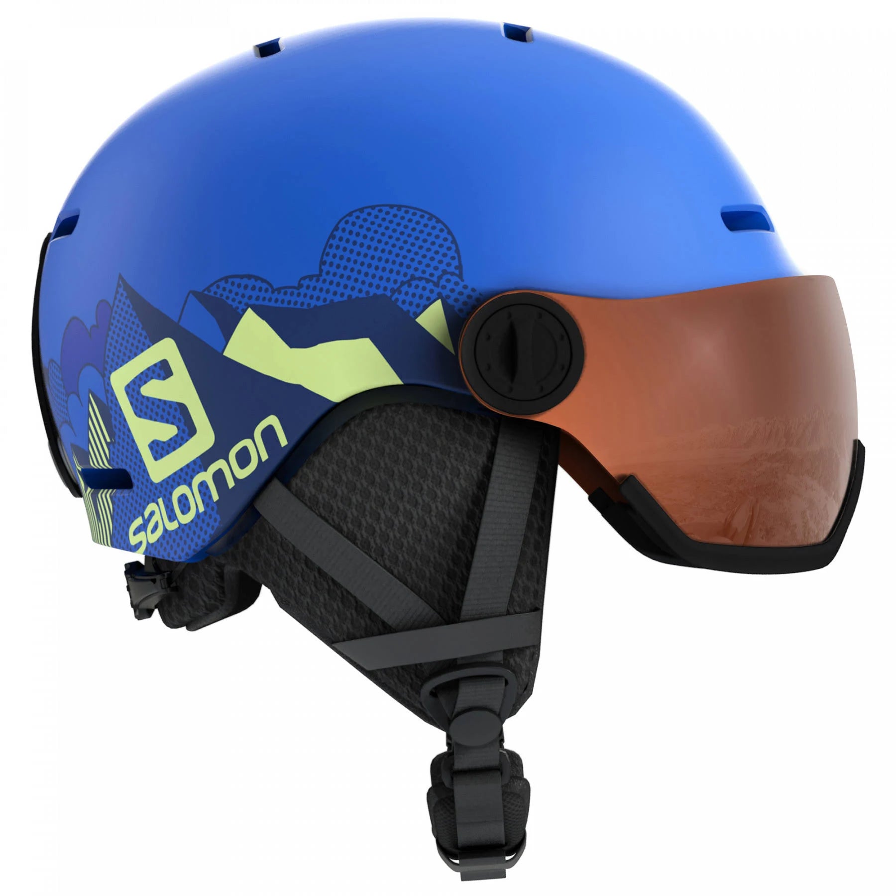Pop Blue Mat Kids Visor Helmet X388