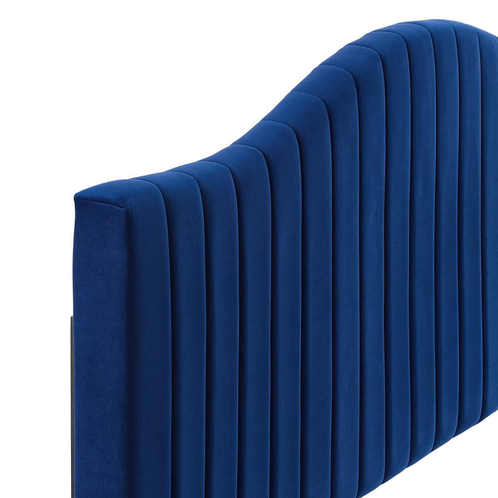 Navy Performance Velvet King/California King Headboard V171069