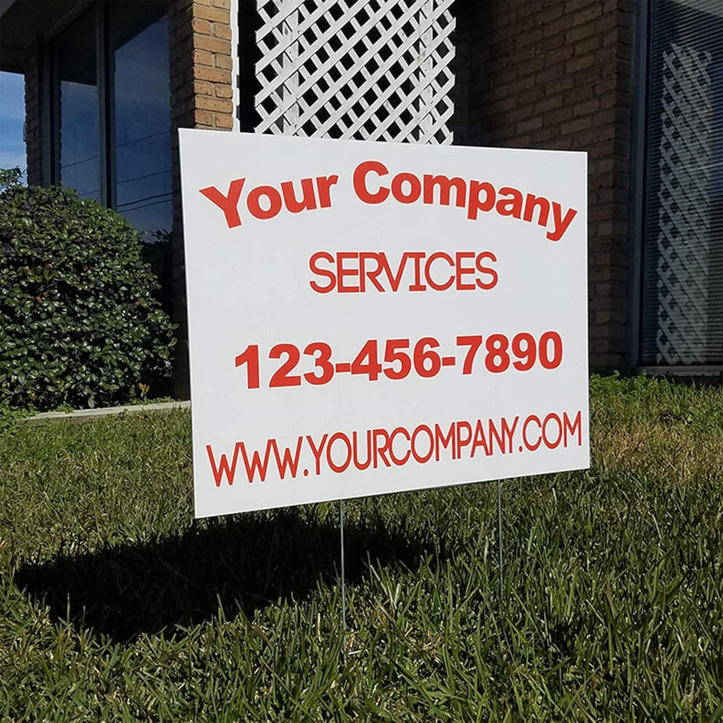 12x18" Double Sided Yard Signs with Metal Ground Stakes W117433