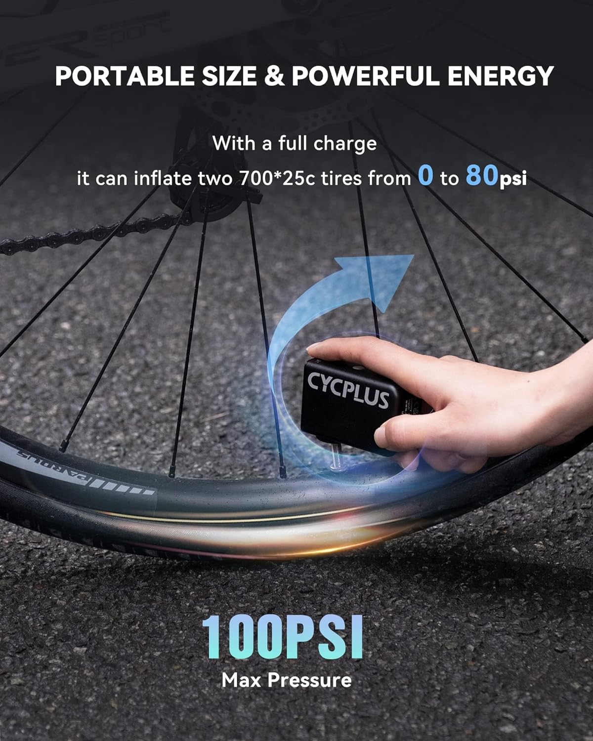 Tiny Electric Bicycle Pump with Type-C Rechargeable Battery J723401