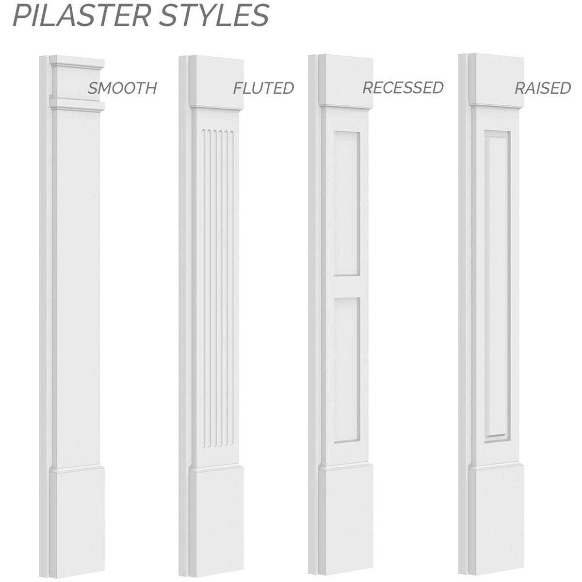 Plain PVC Pilaster with Decorative Capital & Base (Pair) Y6955