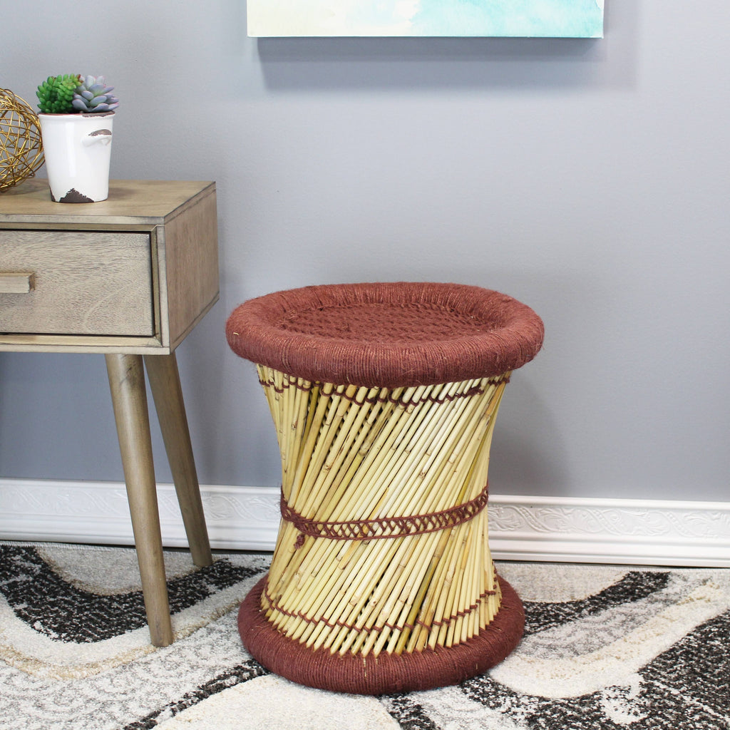 Orange Jute Accent Stool (Set of 2) F79922