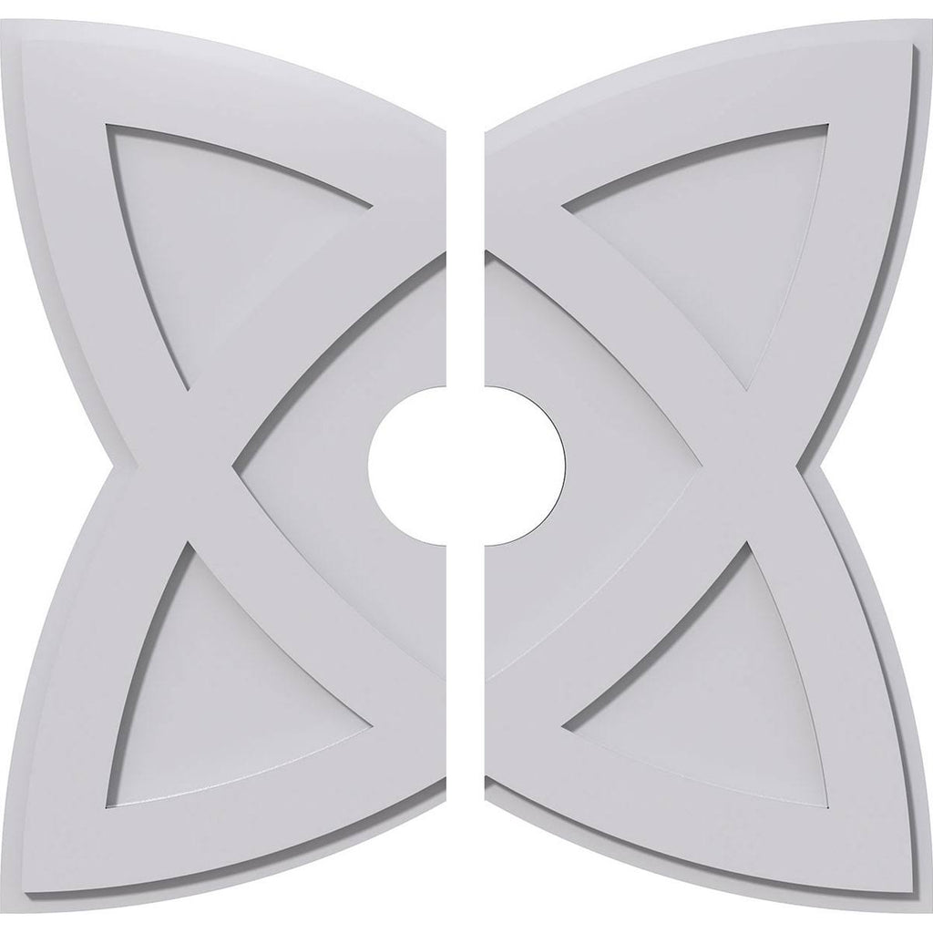 28 inchod x 5 inchid x 10 1/2 inchc x 1 inchp PVC Contemporary Ceiling Medallion, Two Piece B640