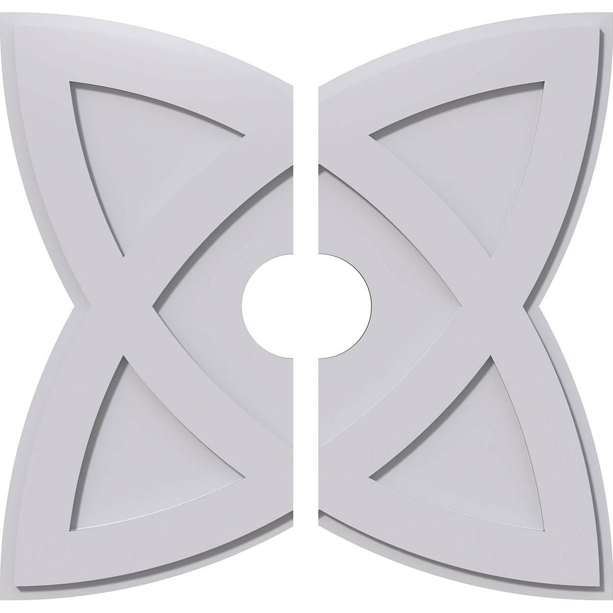 28 inchod x 5 inchid x 10 1/2 inchc x 1 inchp PVC Contemporary Ceiling Medallion, Two Piece B640