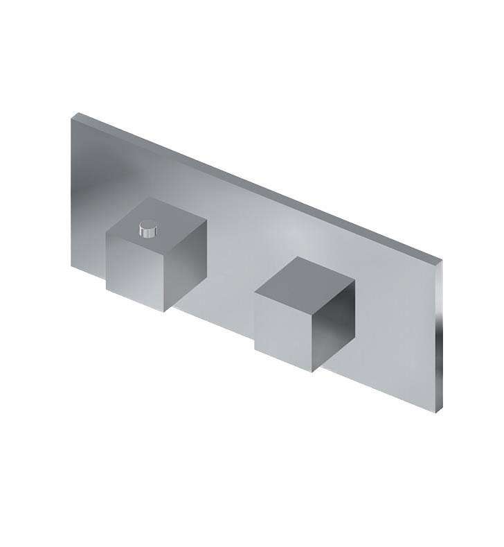 Polished Nickel Square Two Hole Horizontal Thermostatic Valve Trim Plate H6322