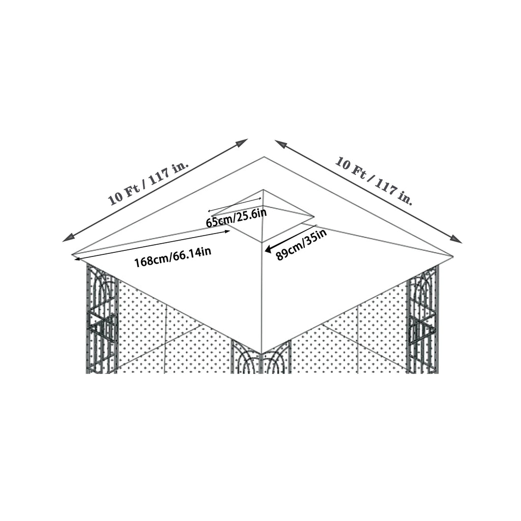 Gray Patio Gazebo Replacement Canopy Top O279
