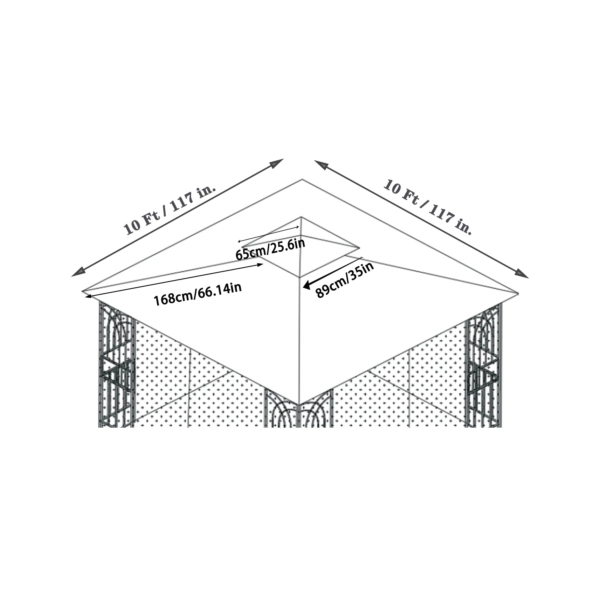 Gray Patio Gazebo Replacement Canopy Top O279