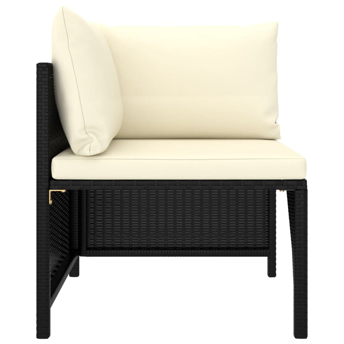 9 Piece Poly Rattan Garden Set with Cushions Black D4069