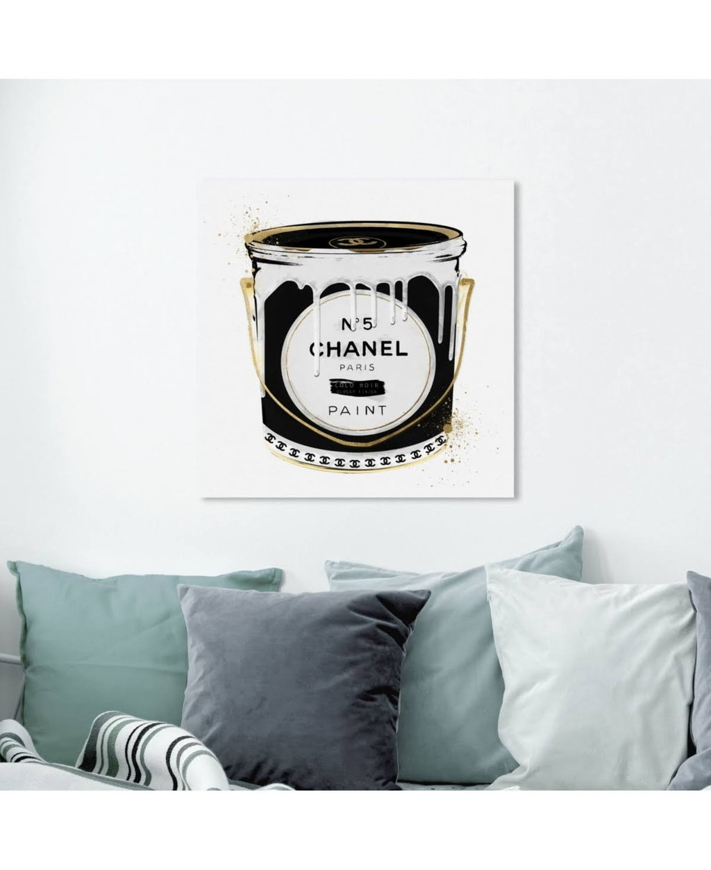 Black Fashion Paint Noir Glam Canvas J30930