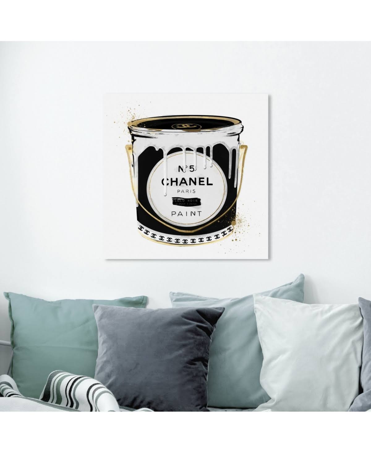 Black Fashion Paint Noir Glam Canvas J30930