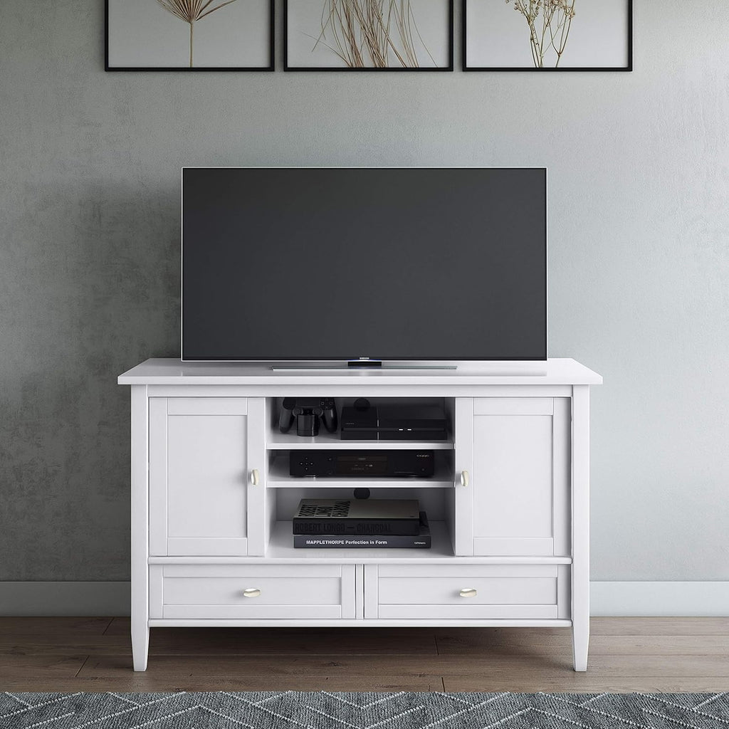47 inch Solid Wood TV Media Stand in Farmhouse Grey J6086