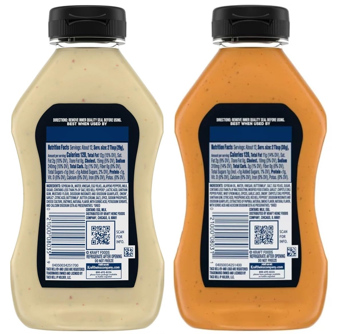 12 Oz Creamy Chipotle Sauce & 12 Oz Creamy Baja Sauce Z443370