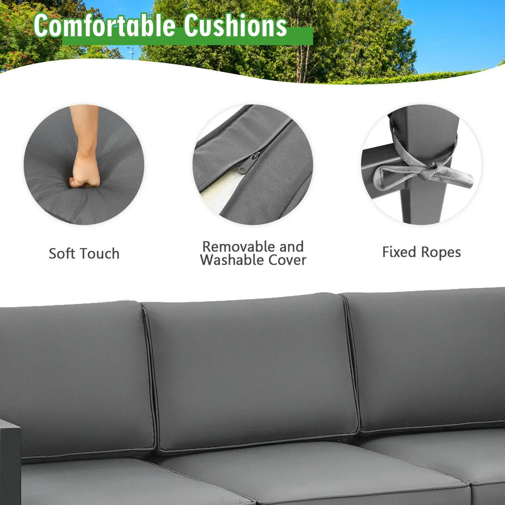 4-Piece Outdoor Patio Furniture Set Sectional Sofa Set Coffee Table M7411