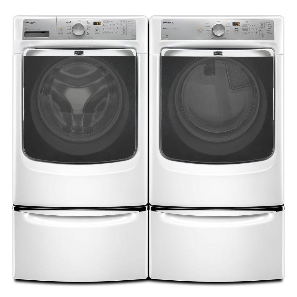 White Laundry Pedestal with Storage Drawer B46956
