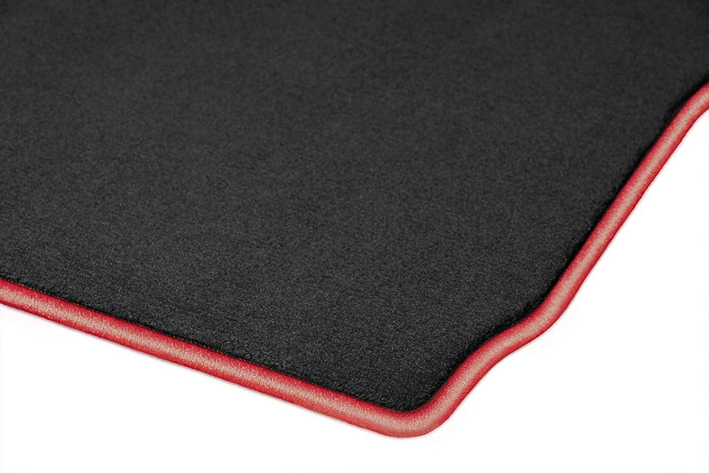 Black with Red Edging Carpet Car Mats Q42624